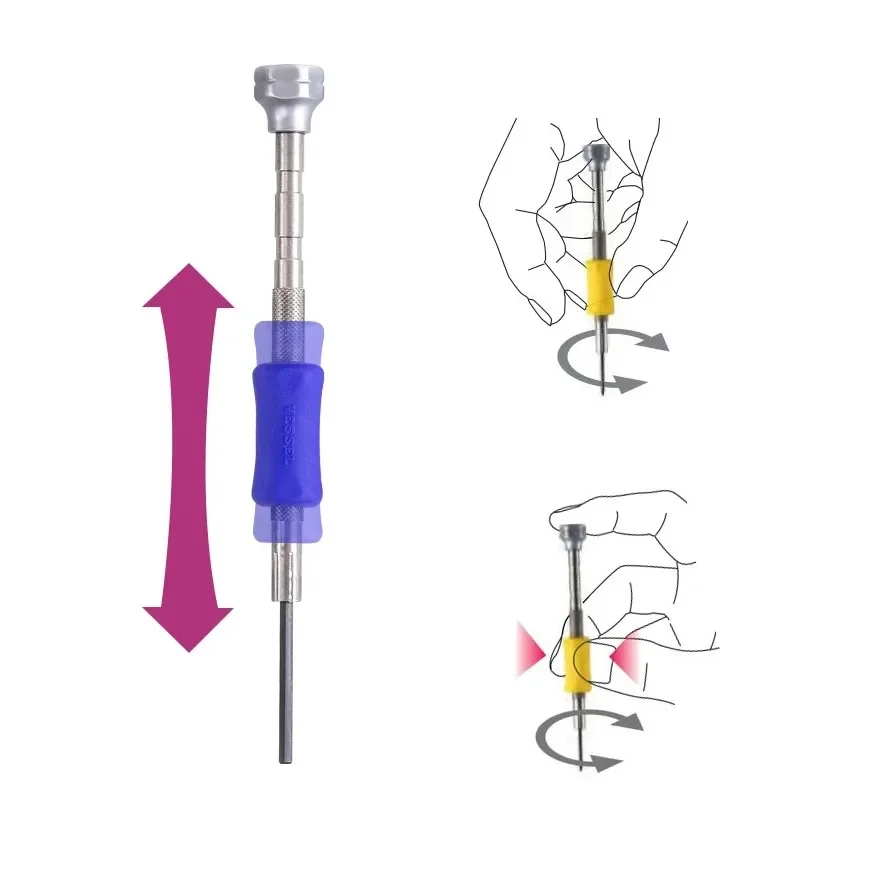 VESSEL 6 PCS Precision Screwdriver Set Phllips Slotted Bit Repair Hand Tools TD-55 TD-56 TD-56S TD-56Y TD-57 TD-58