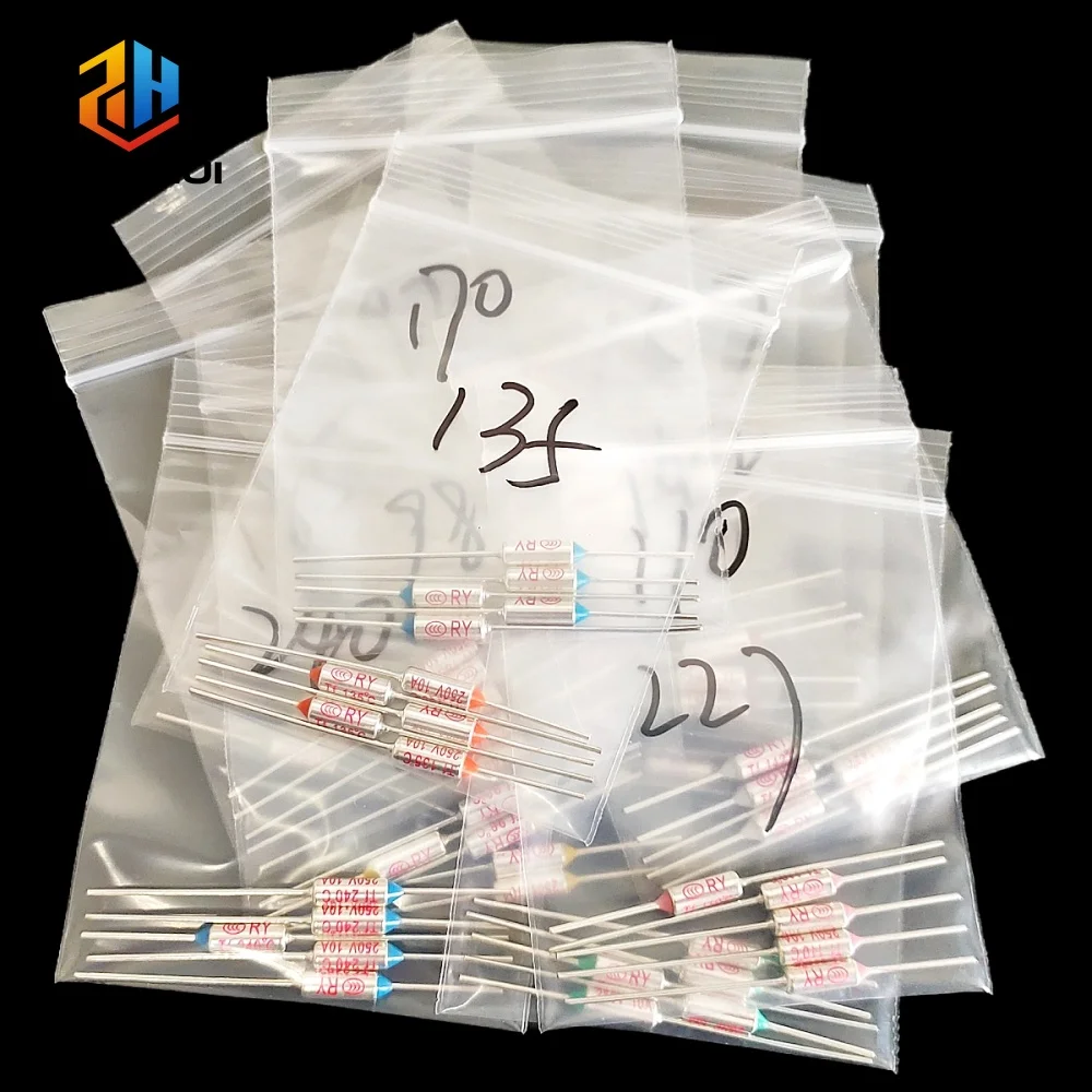 Thermal Fuse Assortment Kit 65Pcs 13 Values 72-240℃ 10A 250V RY Thermal Cutoffs For DIY Electronics Overheat Protection