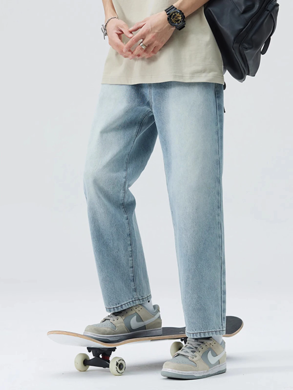 

Hong Kong Trendy Brand Men's Casual Loose Straight Leg Jeans American Vintage Waed Autumn New Sle Comfortable Breathable