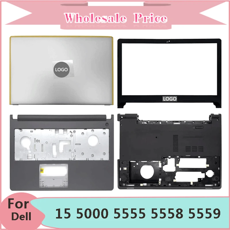 New For Dell Inspiron 15 5000 5555 5558 5559 Laptop LCD Back Cover Front Bezel Upper Palmrest Bottom Base Case Keyboard Hinges