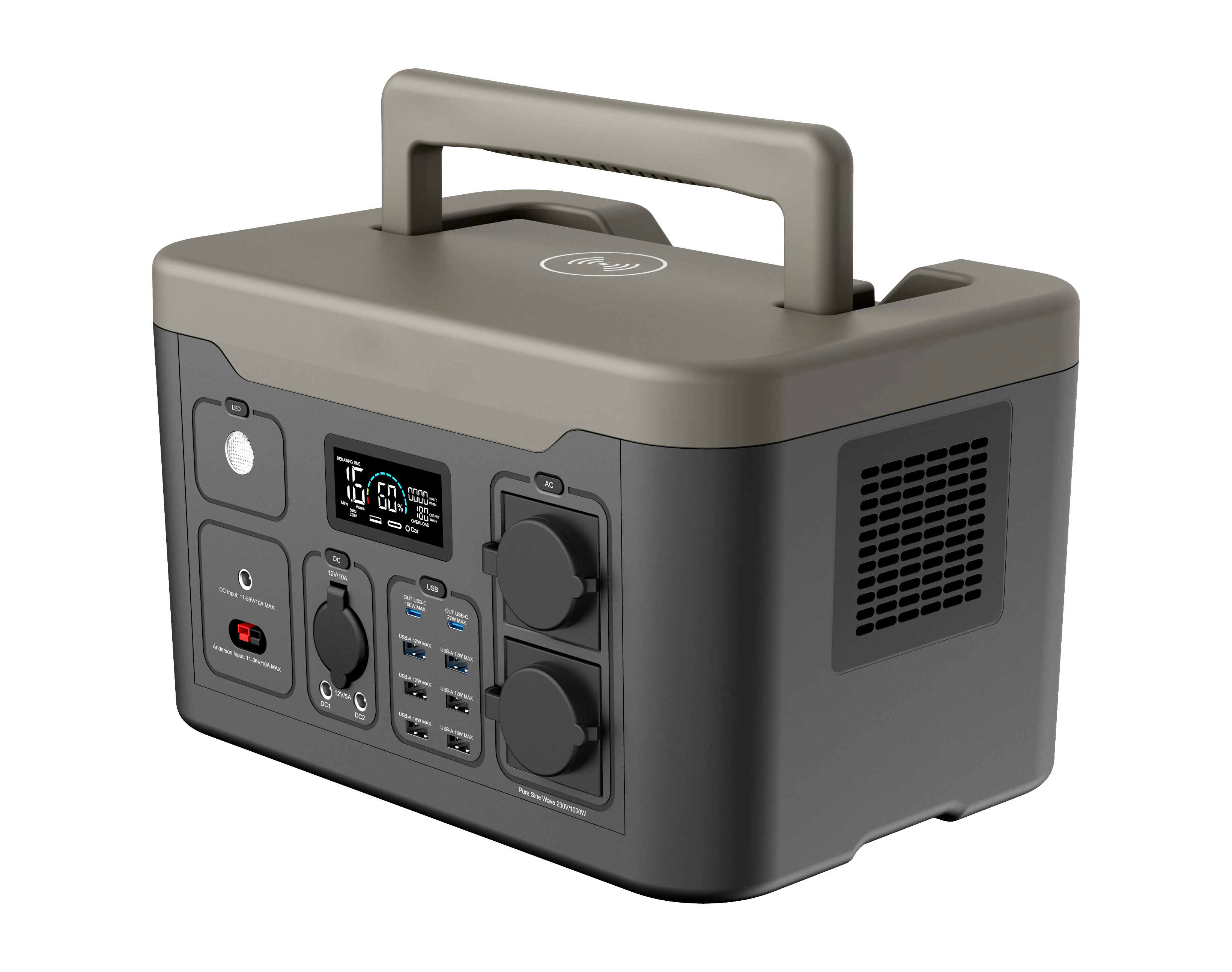 

1000W Ternary Lithium Battery Portable Power Station With MPPT Solar Generator AC/DC/Car Charge For Outdoor Camping Emergency