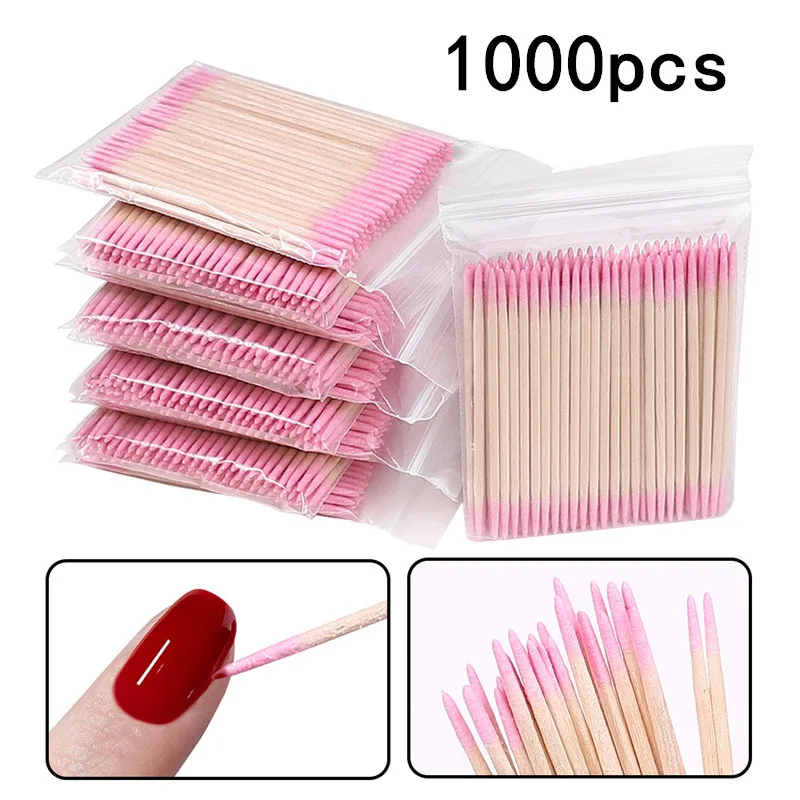 100/200/500/1000PCS Double-Ended Cotton Swabs Disposable Fine Pointed Tips For Nail Art Makeup Eyeliner Correction Beauty Tools
