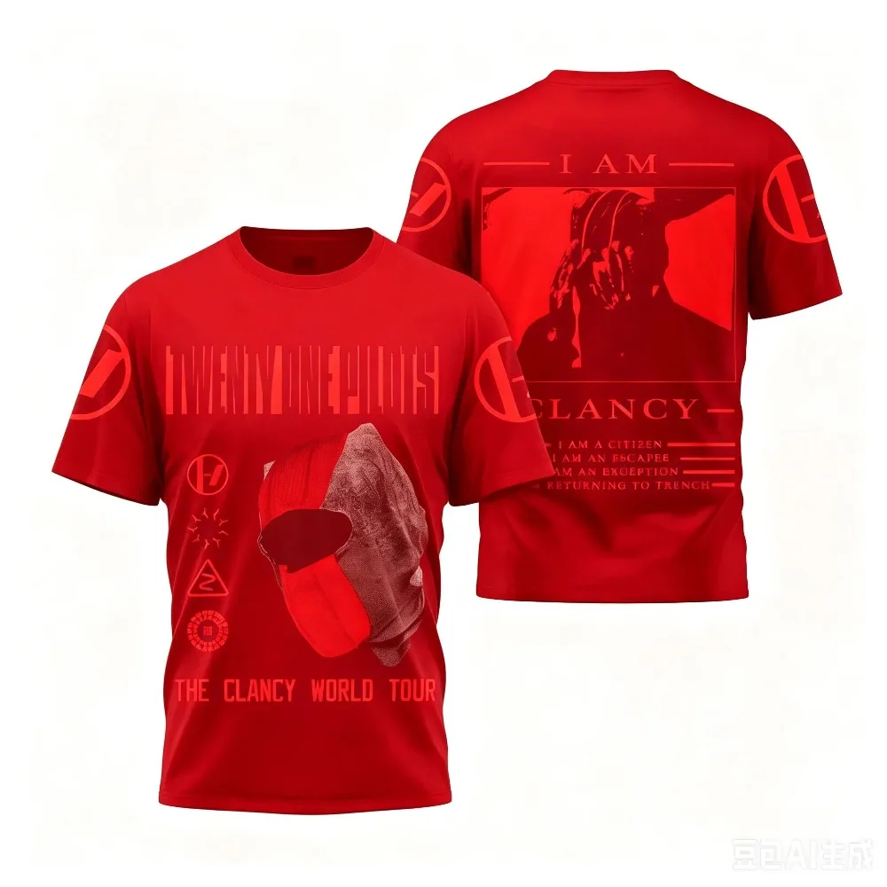 Twenty One Pilots 2026 The Clancy Tour Shirt 2026 Summer Men Women Cotton Overszied T-shirt Street Wear Y2K Casual T-Shirt - view 2