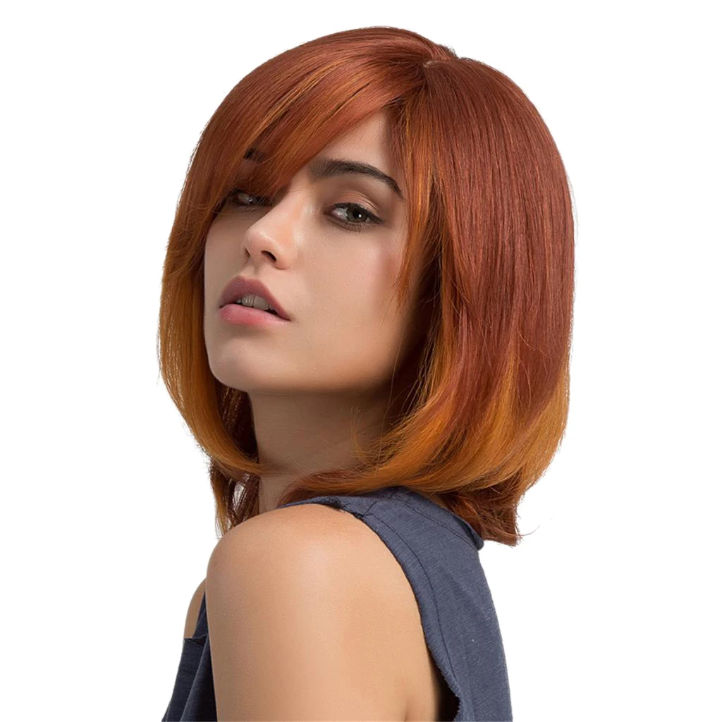 Wig Bob wanita, Wig keriting alami rambut manusia asli, Wig penuh tampilan