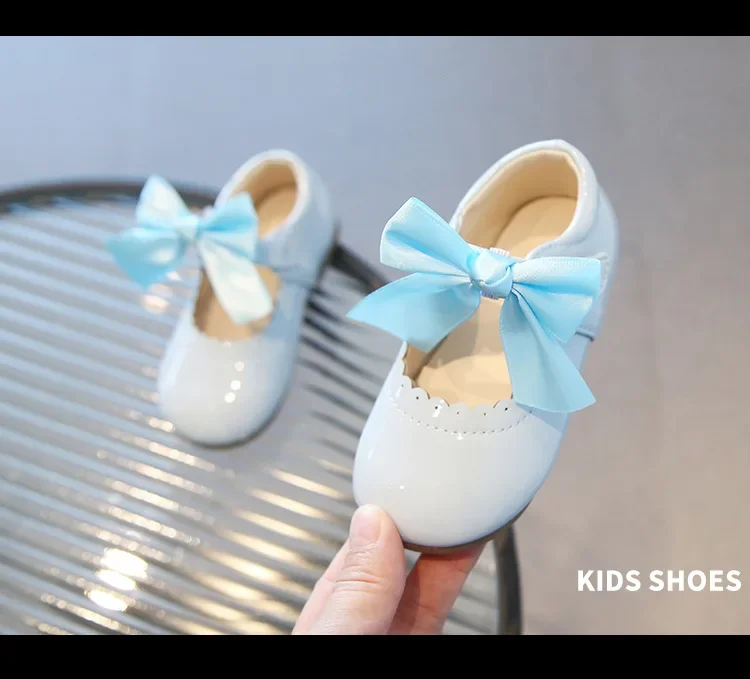 Mädchen-Prinzessinnenschuhe mit Schleife, flache Schuhe für Babys, Kleinkinder und Kinder, für Party, Tanz, Schule, mit Band, Frühling und Herbst, neue Mode, rutschfest, weich – Detail 5
