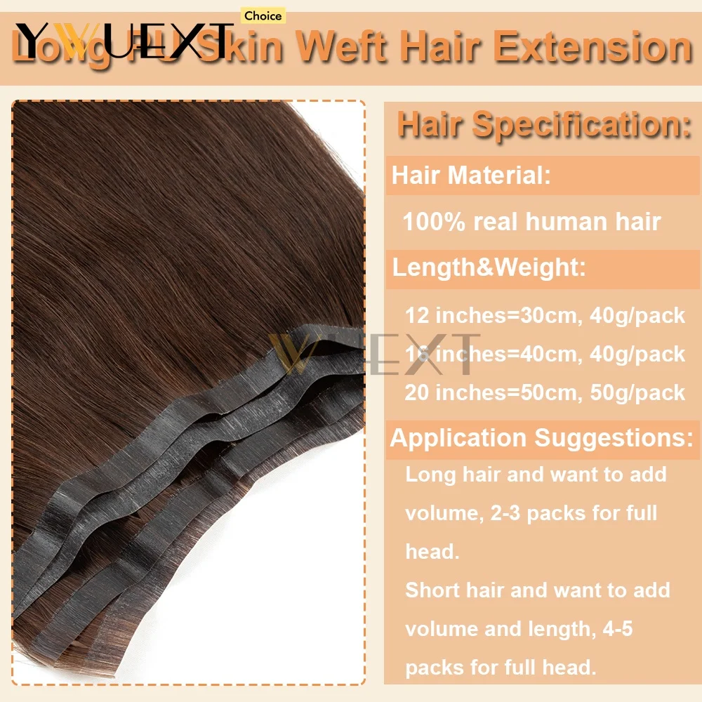 مستقيم طويل بولي PU لحمة شعر مسطحة حزم الشعر البشري الحقيقي للنساء 12 بوصة-20 بوصة آلة شعر ريمي أسود براون شعر أشقر #4