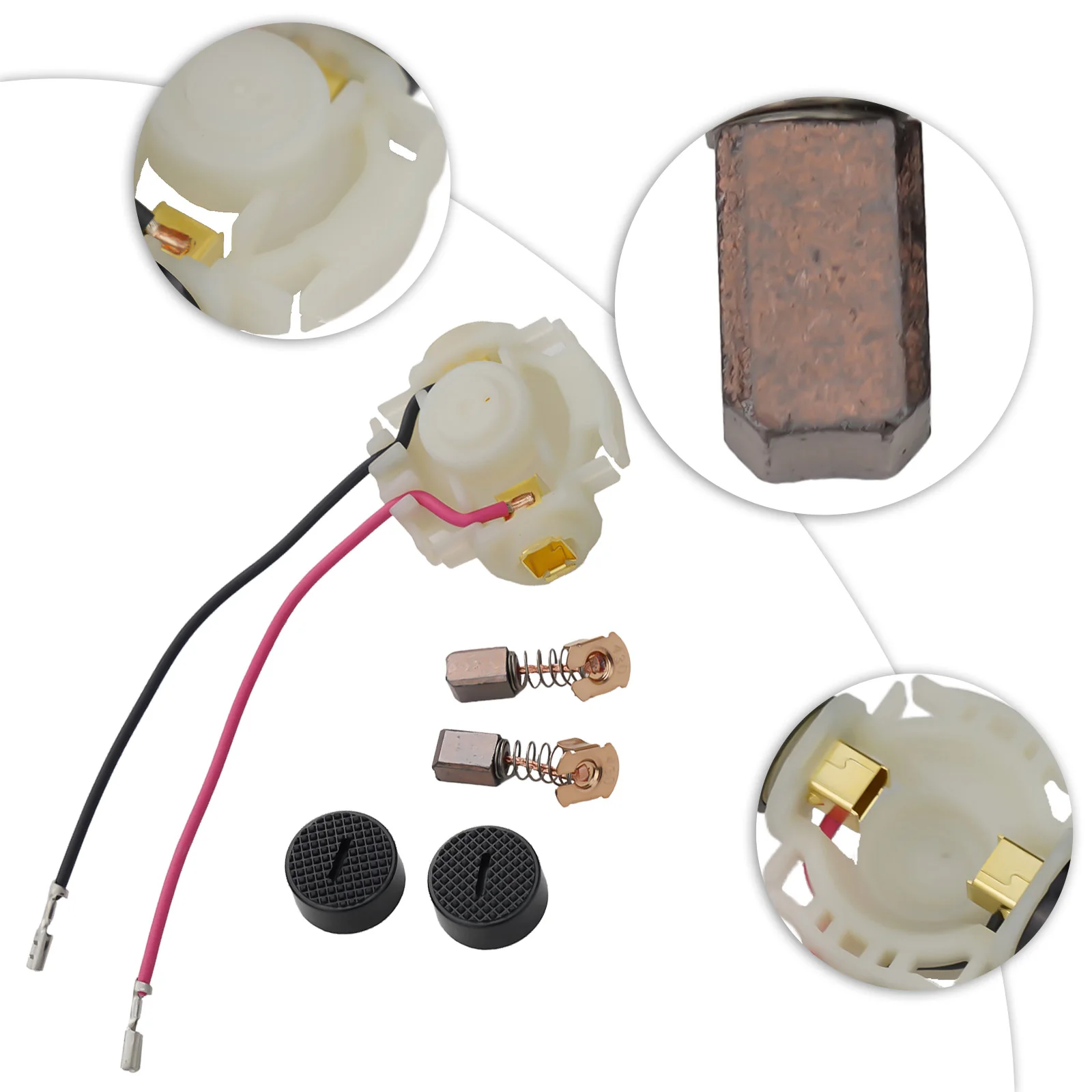 

Brush Holder Cap Kit Carbon Brush Replacement Accessories BGA402 BGA450 For CB430 GA400 Plastic+Metal Power Tools