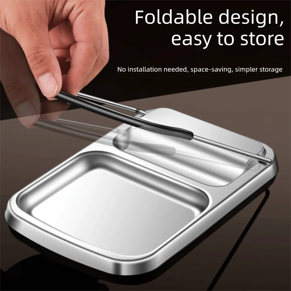 304 Stainless Steel Pot Lid Shovel Storage Rack Deepened Groove Design Space-saving Kitchen Utensil Rest Rust-proof