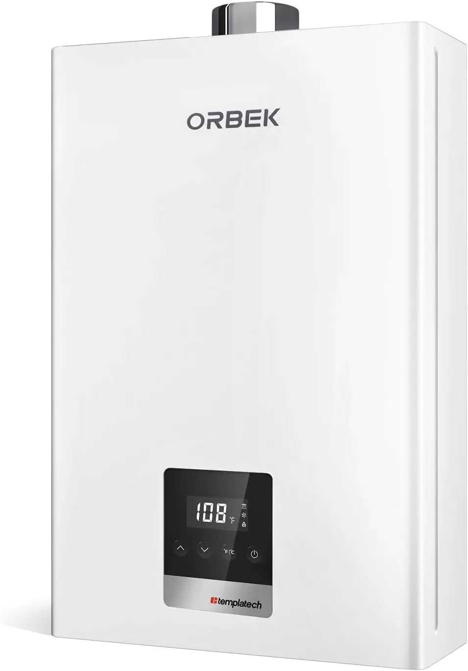 Residential Indoor Natural Gas Tankless Water Heater, ORBEK 120 Volt On-demand Instant Hot Water Heater, Up to 4.3 GPM, CSA Cert