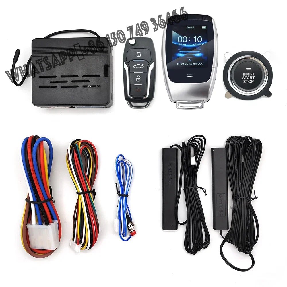 PKE Keyless Entry Car Alarms Start Stop Remote Start System with LCD Key