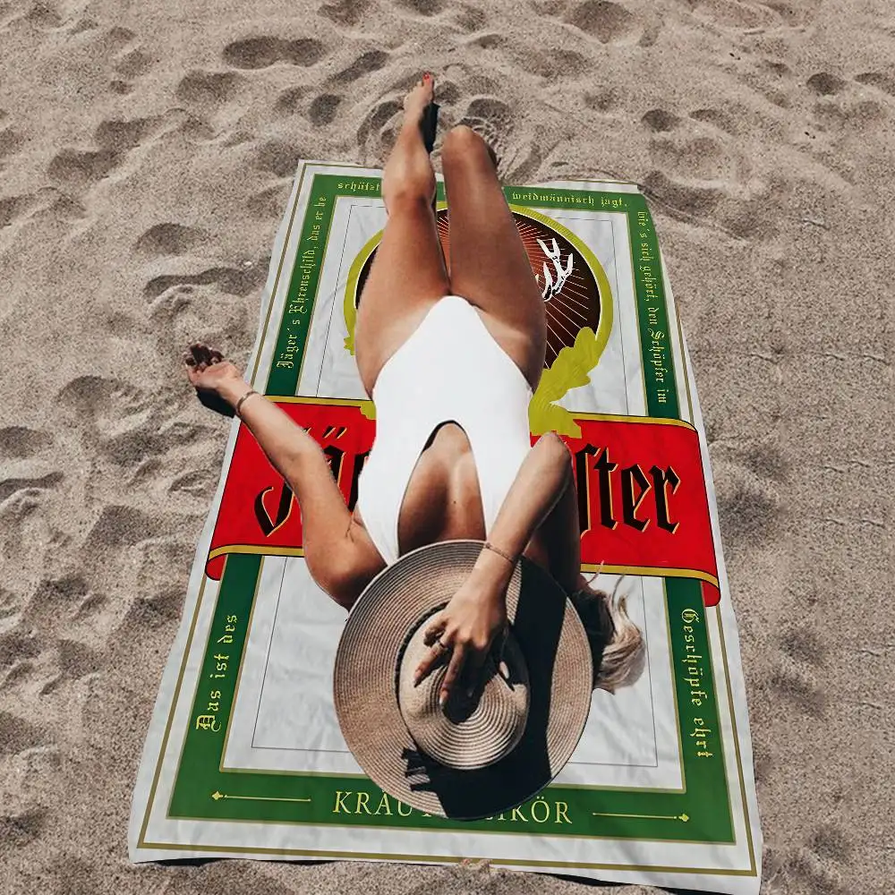Classic Jagermeister Tin Sign Bar Pub Big Microfiber Beach Towels Quick Dry Towel Sand Pool Towel for Travel Swim Pool Yoga #2