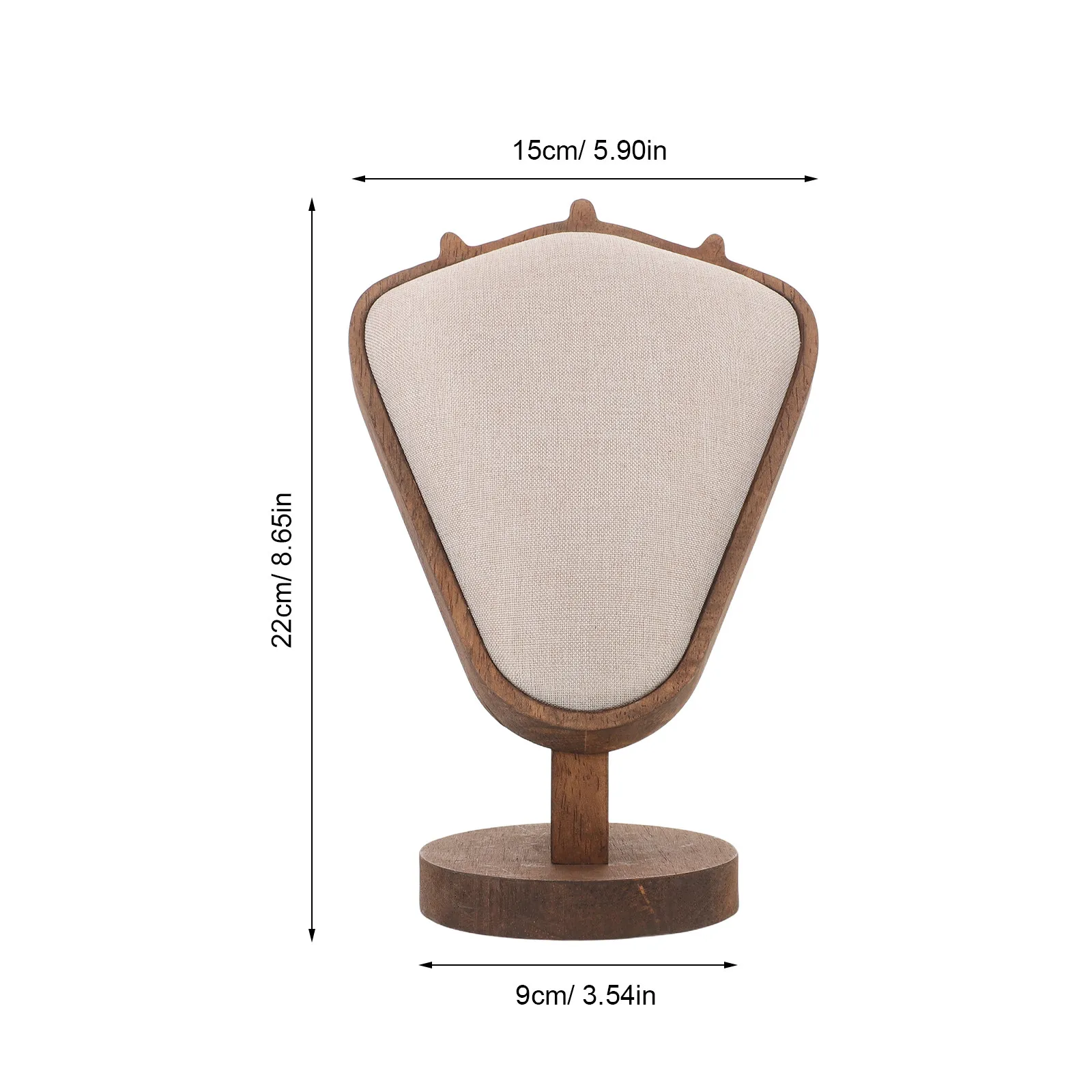 Wood Necklace Display Stand Walnut Finish Jewelry Bust Organizer Necklace Display Rack Stable Structure for Vendors