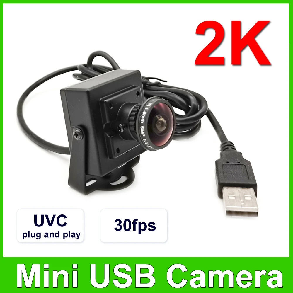 2K Mini USB Webcam Wide Angle 160/130 degree 4MP 30fps High Speed Plug And Play Live Streaming Usb Camera for Youtube/Tiktok/OBS
