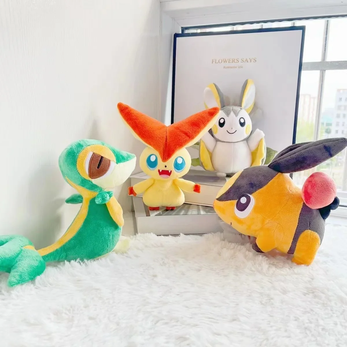 Pokemon pikachu peluche victini tepig veado nivy emolga cyndaquil brinquedos de pelúcia coleção hobbies presentes de aniversário de natal