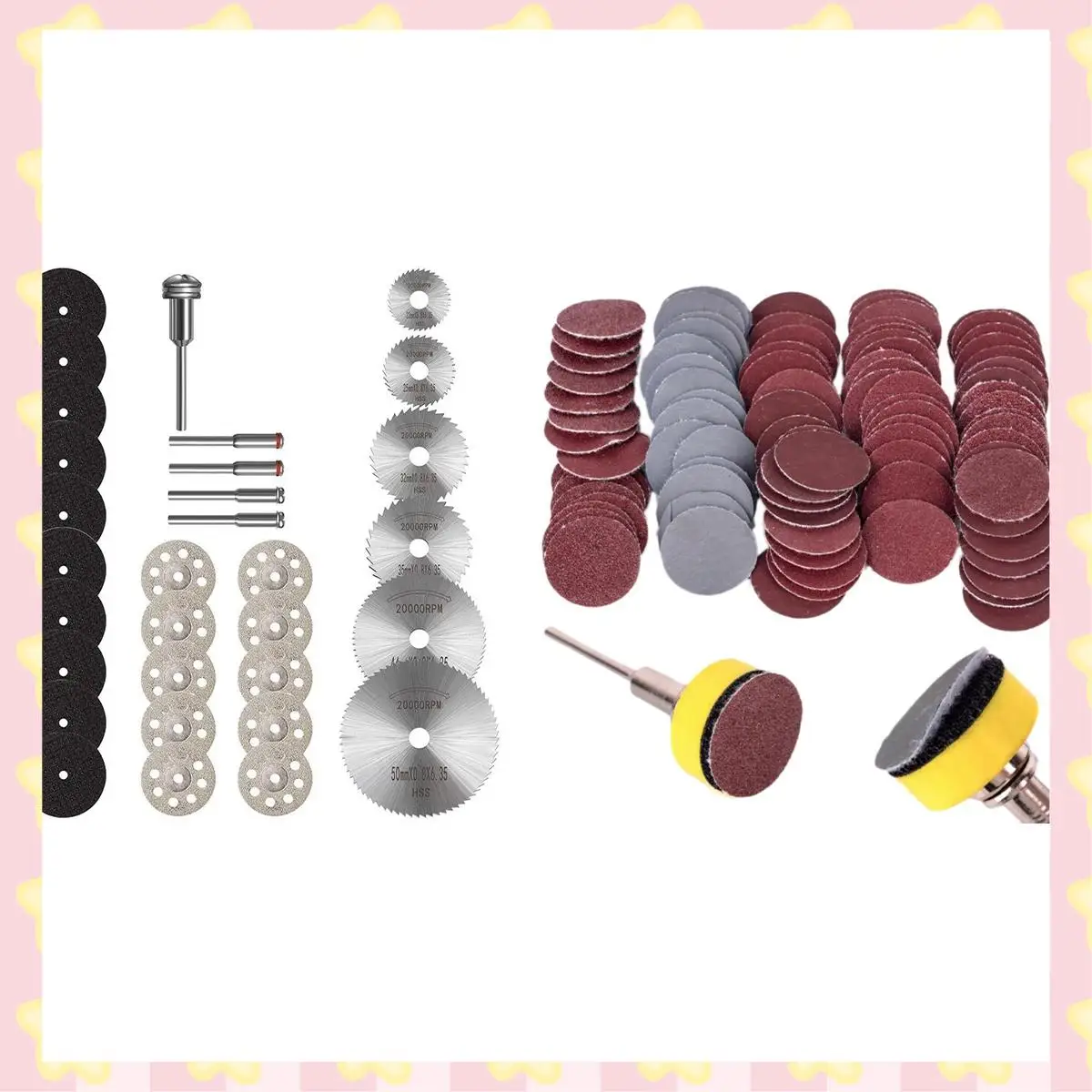 

AB51 2 Inch 100 Pcs Sanding Discs Pad Kit With 31Pcs Cutting Discs For Dremel Rotary Tool