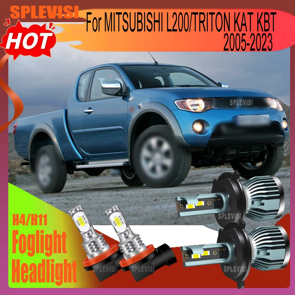 

LED Headlight Foglight H4/9003 H11 Lifespan 60000hrs For MITSUBISHI L200/TRITON KAT KBT 2005 2006 2007 2008 2009 2010 2011-2023