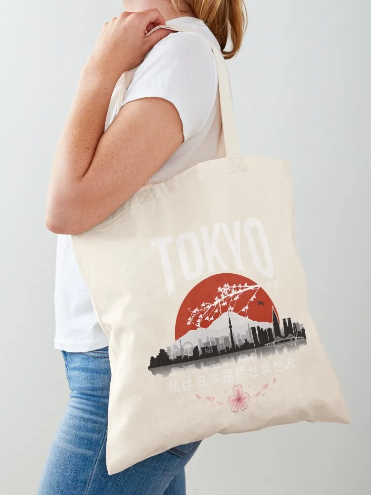 Tokyo - I don’t speak Japanese: White Version Tote Bag tote bags men Women's beach bags reusable shopping bag