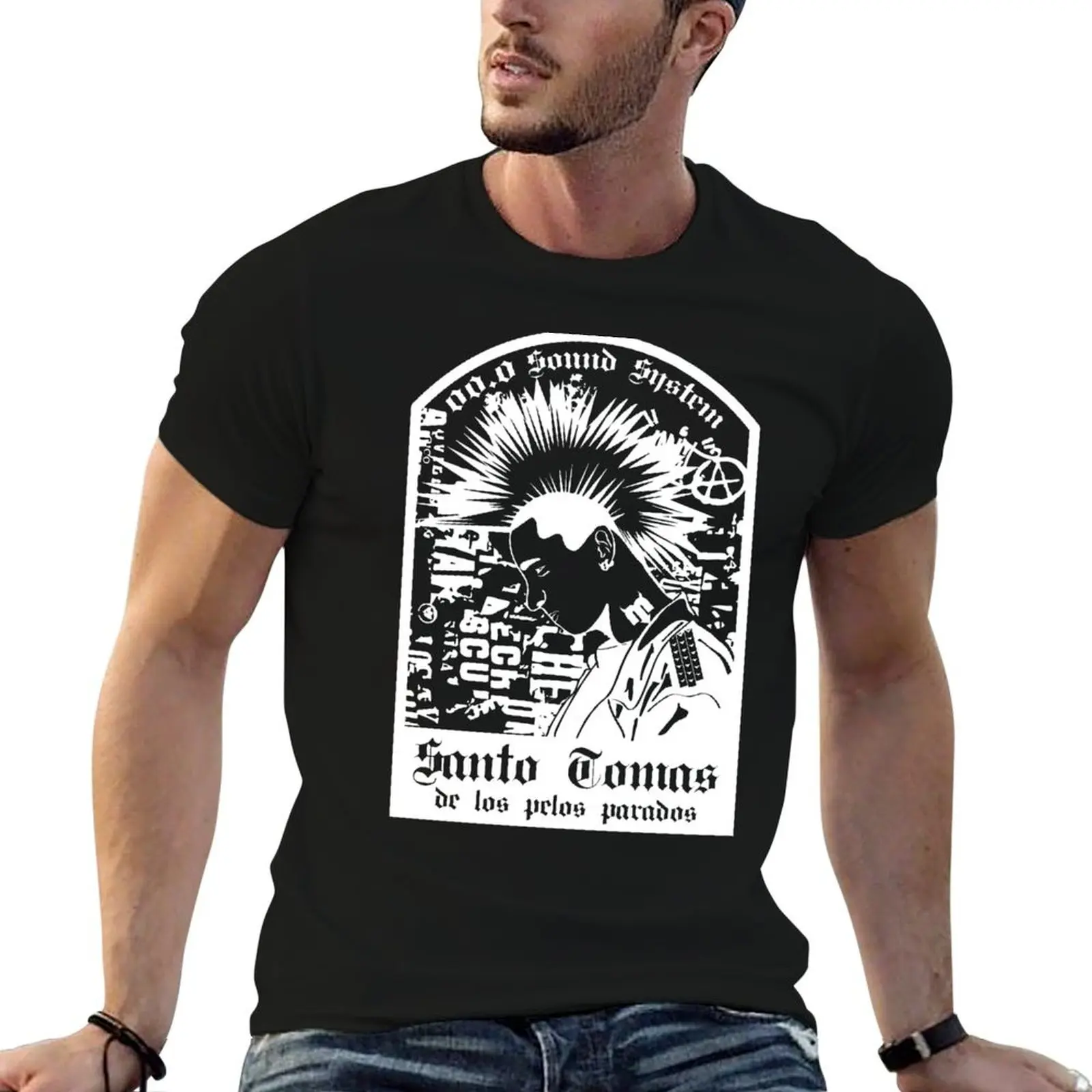 

Santo Tomas de los pelos parados T-Shirt oversized t shirt graphics boys animal print sublime Men's t-shirts