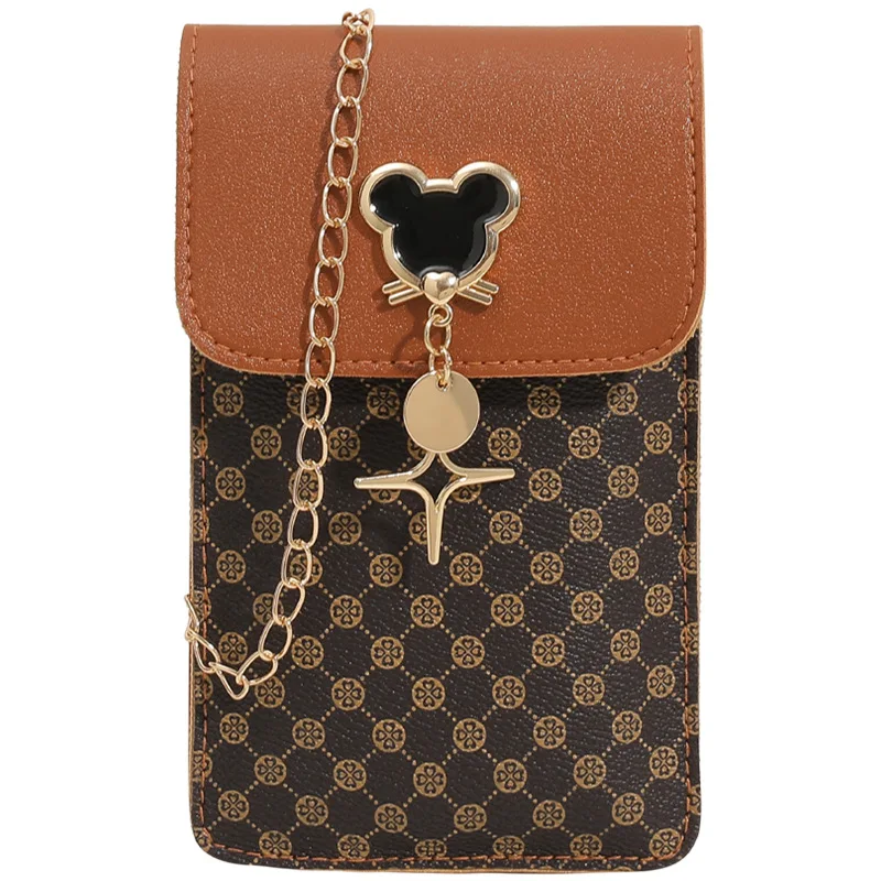 Bolso de hombro para teléfono móvil para mujer, Mini bolso cruzado pequeño, monedero colgante para el cuello, bolso Vertical, nueva moda