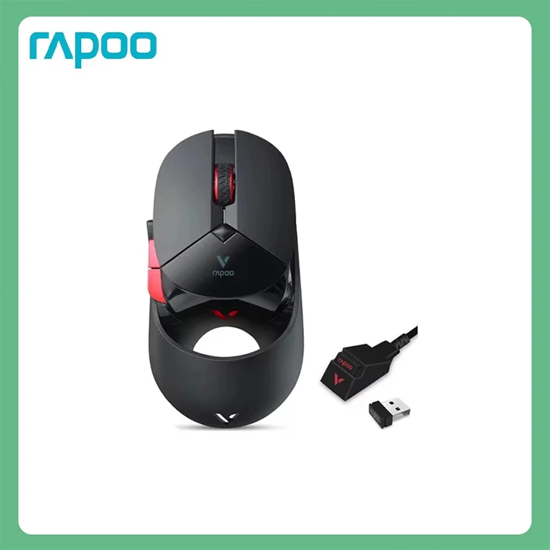 

Проводная/беспроводная игровая мышь Rapoo VT960S PAW3370, датчик, 19 000 точек на дюйм, OLED-дисплей, 6 программируемых кнопок, встроенная память, черная