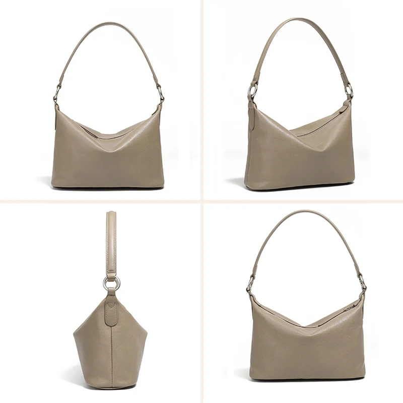 2026 New Lady Top Layer Vegetable Tanned Cowhide Retro Armpit Classic Crossbody Handbag Women\'s Versatile Single Shoulder Bag