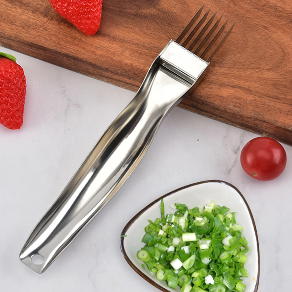 Portable Multifunction Manual Food Chopper Sharpen Stainless Shredded Green Onion Cut Slicers Kitchen Vegetable Cutting Tool