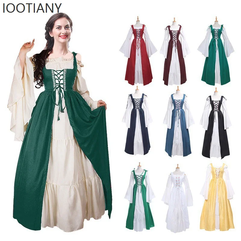 

Halloween Women's Fashion Vintage Gothic Long Sleeve Victorian Dress Medieval Renaissance Cosplay Masquerade Dress Up Dress