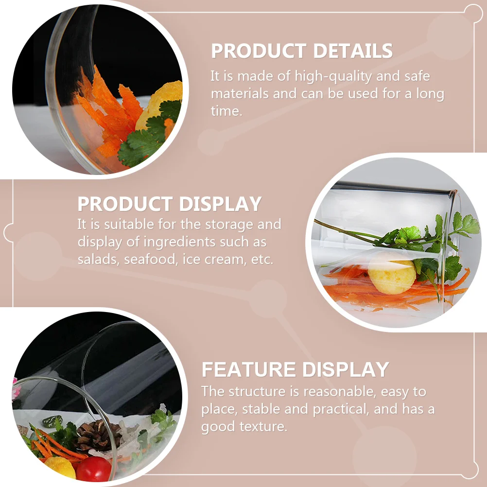 

1Pcs Cylindrical Glass Salad Bowl Tableware Food Storage Container Clear Fruit Vegetable Bowl for Kitchen Restaurant