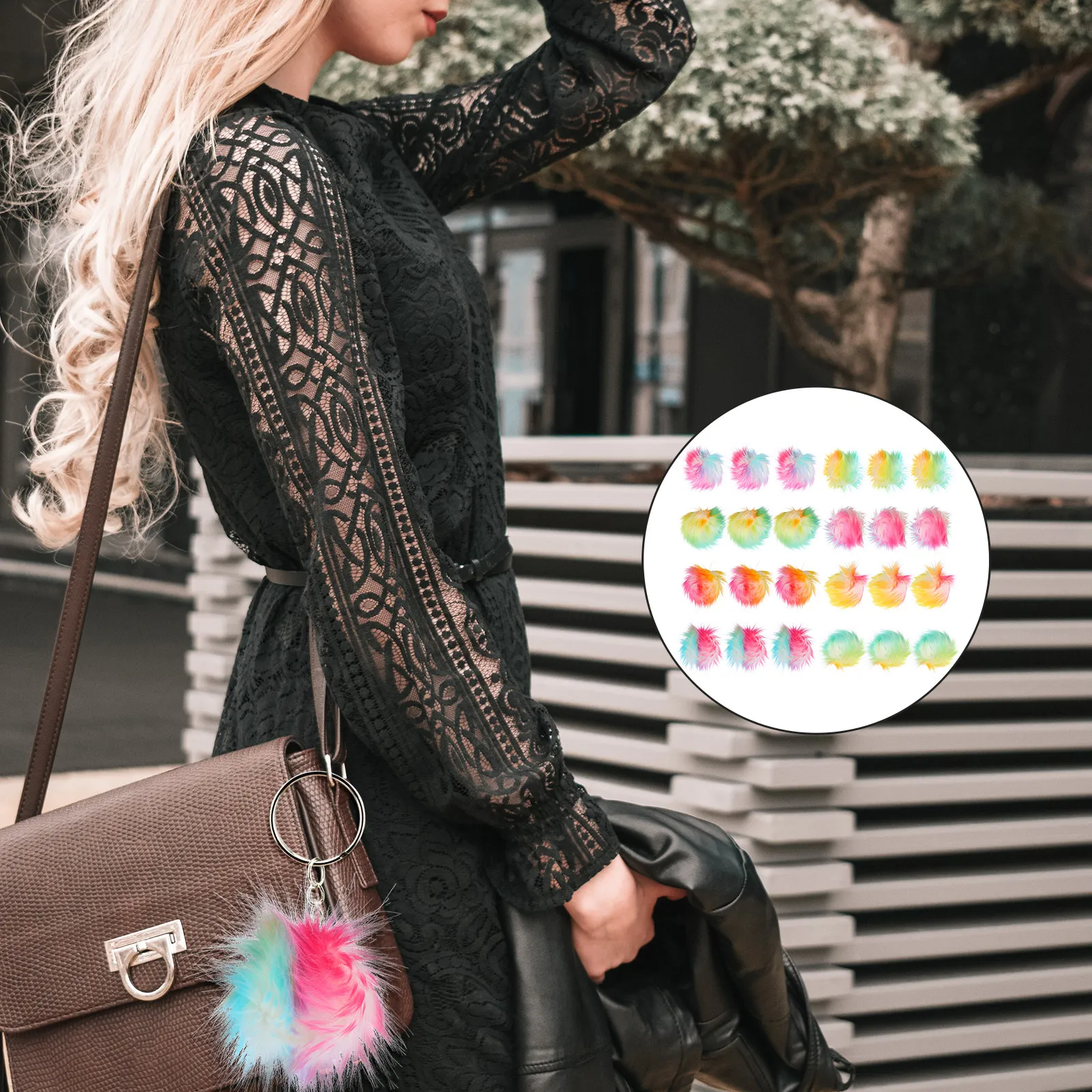 Kit de 24 Piezas de Bolas de Pompones de Imitación, Decoración Suave para Manualidades, Proyectos de Adornos de Ropa, Guirnaldas y Accesorios de Pompones