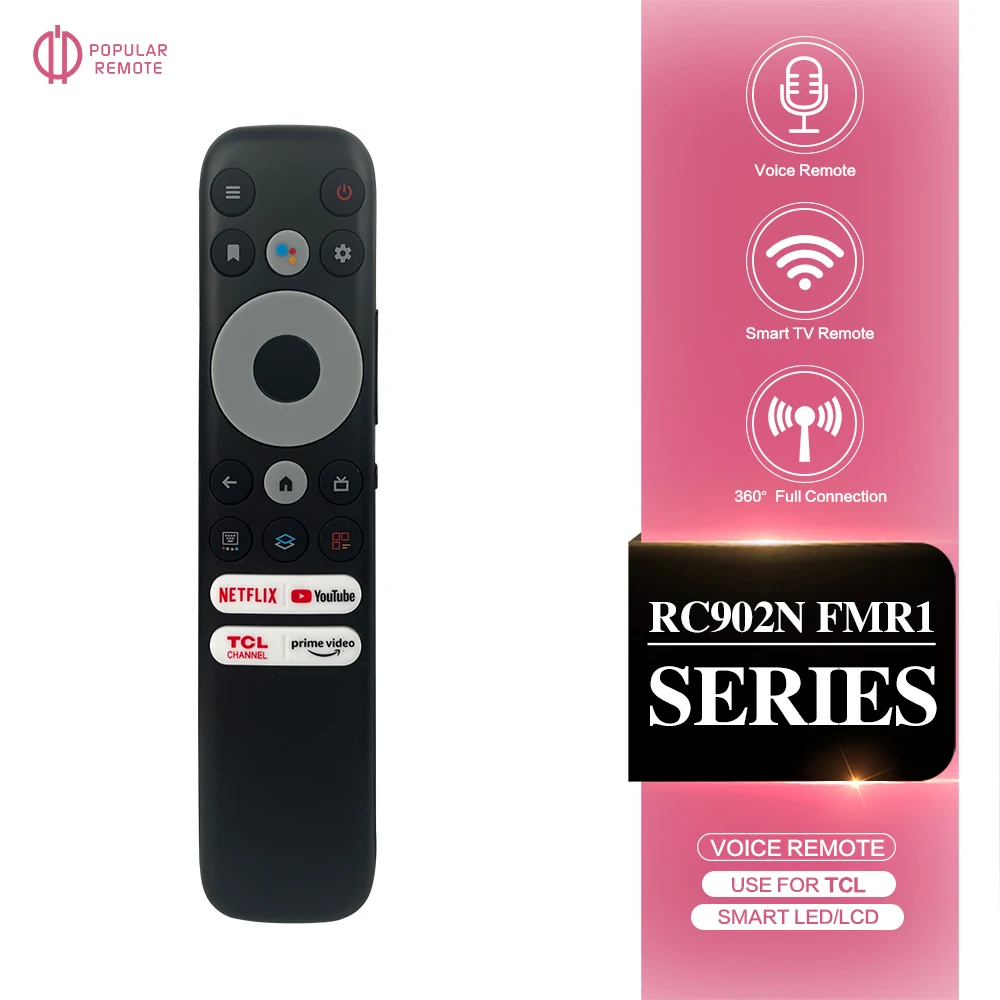 RC902N FMR1 Replacement Voice Remote Control Applicable for TCL S546 R646 Mini-LED QLED 4K UHD Smart TV 75R646 65R646 55R646 75S