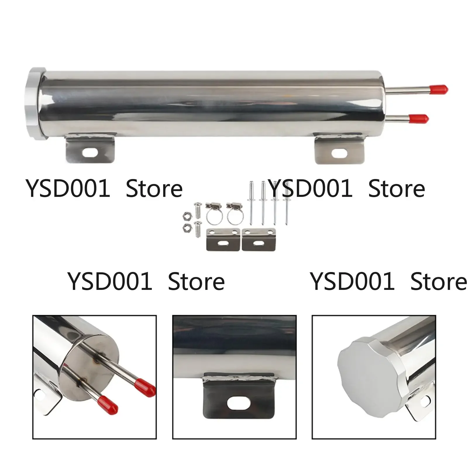 

Universal Radiator Coolant Overflow Tank - 12.7x2inch, Easy Install with Hardware