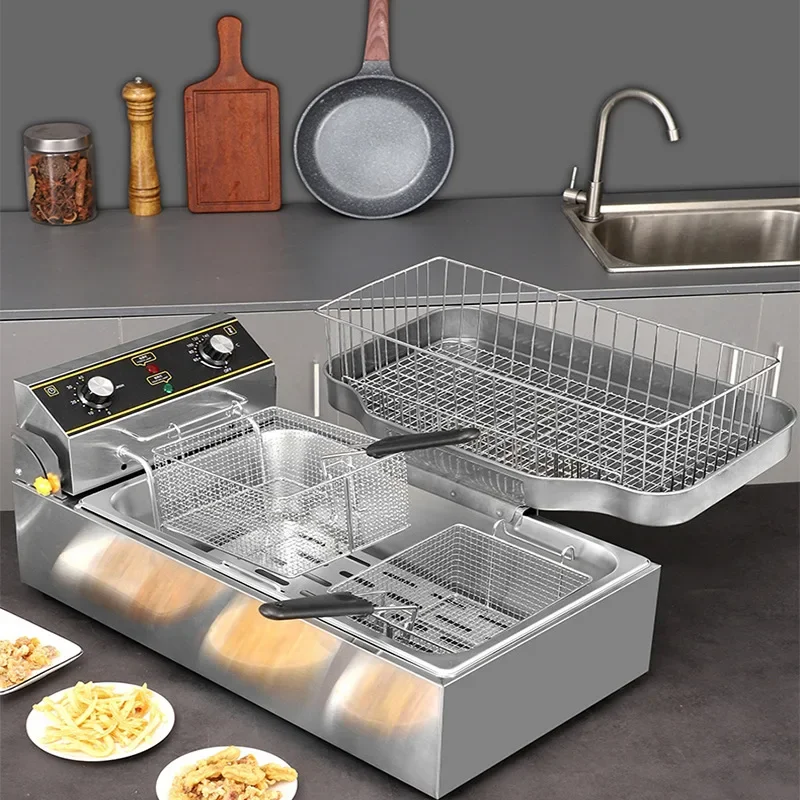 Commercial electric fryer long single cylinder fryer large capacity constant temperature