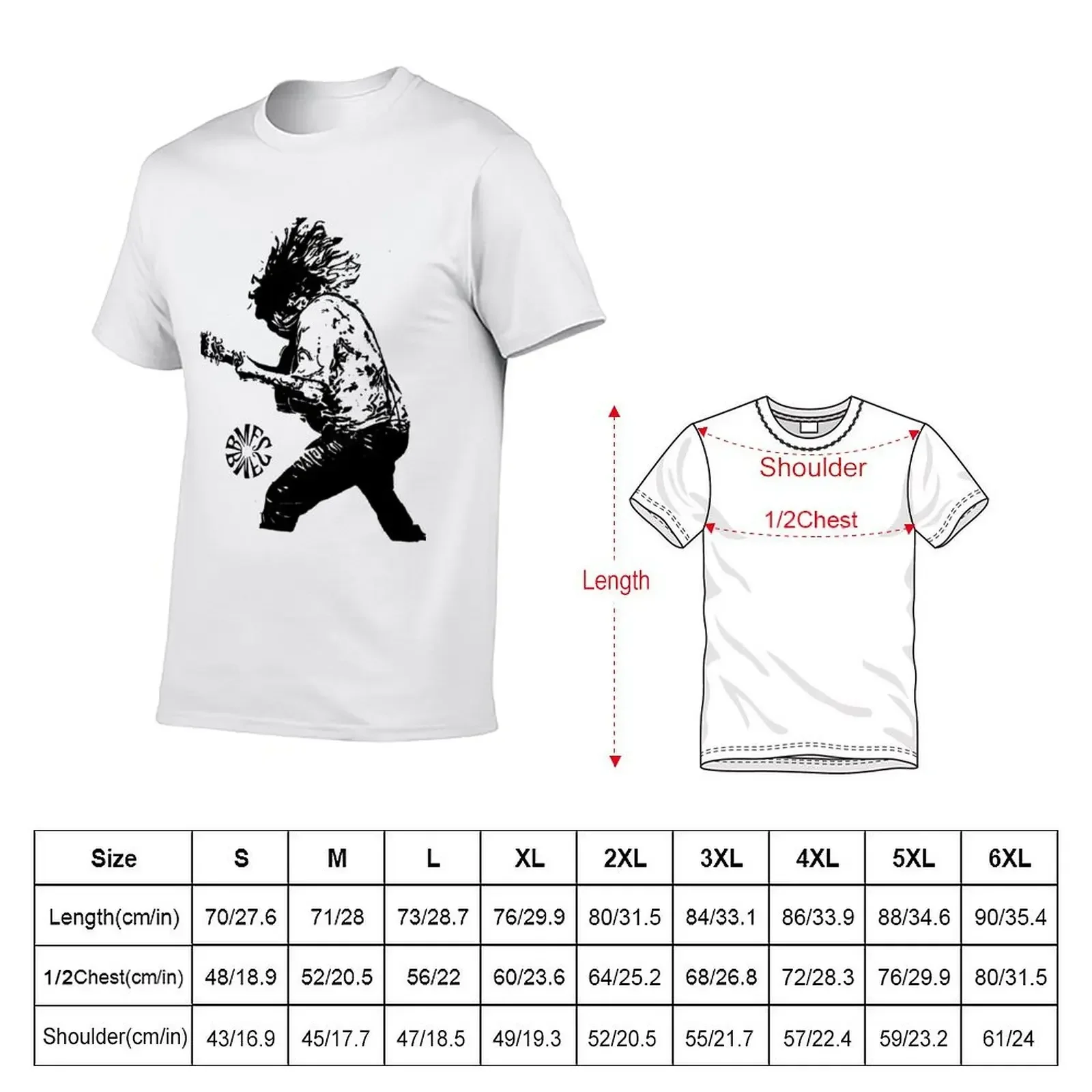 BMFS Guitar Stile T-Shirt cotton graphic tees baggy shirts vintage t shirts Short sleeve tee men