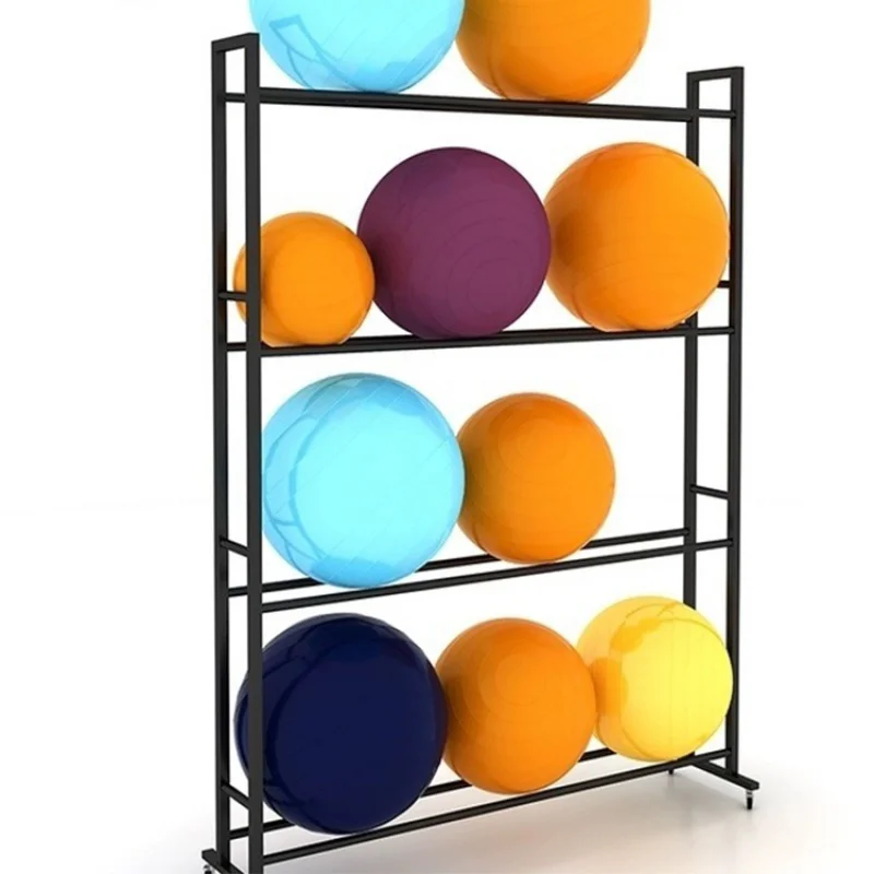 Custom Gym Fitness Equipment Multi Layer Storage Ball Rack Ball Display Storage Rack With Wheel