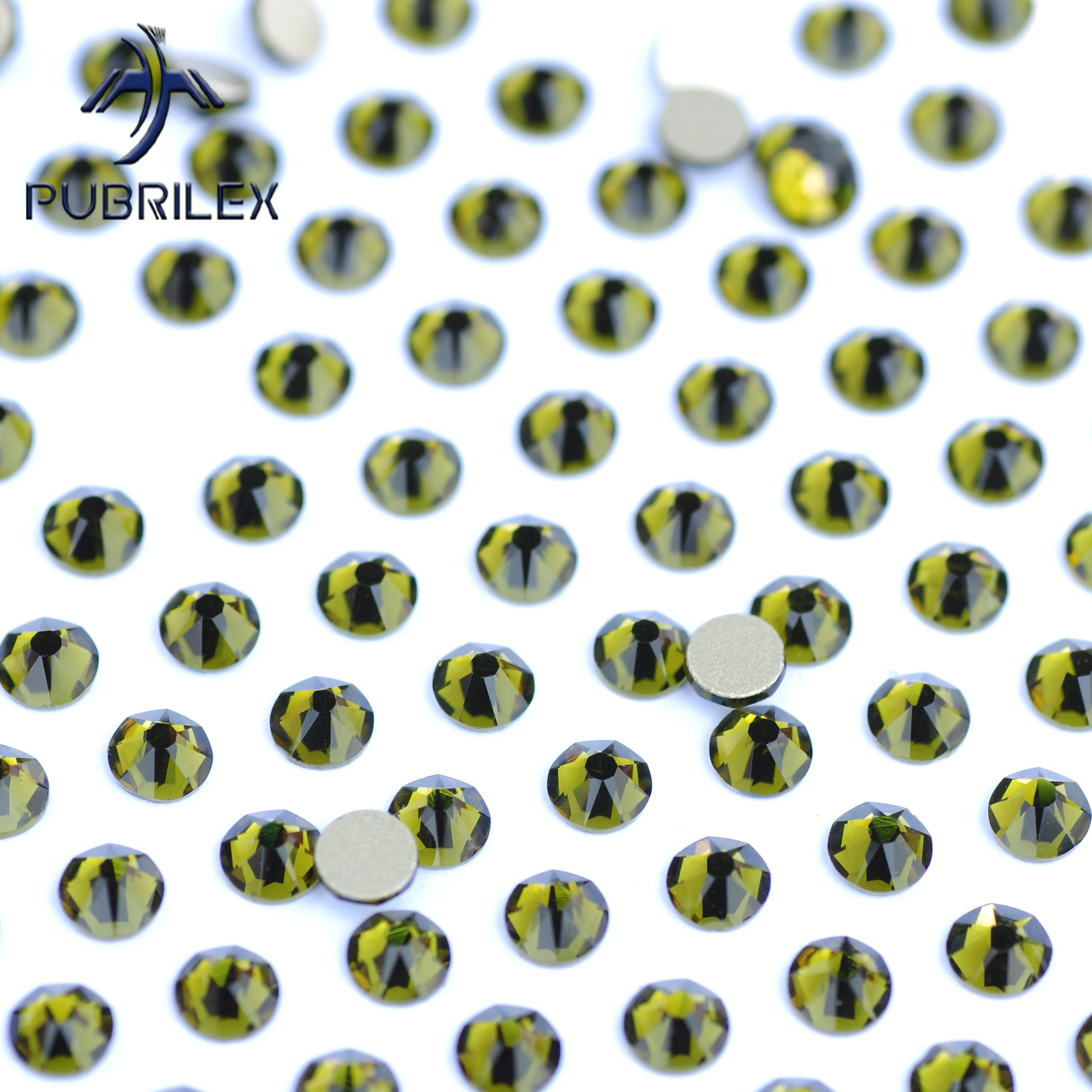 

PUBRILEX 2088NoHF SS16-SS40 8big 8small Olivine Top Non Hotfix Applique Needlework Rhinestones Stones For Clothing