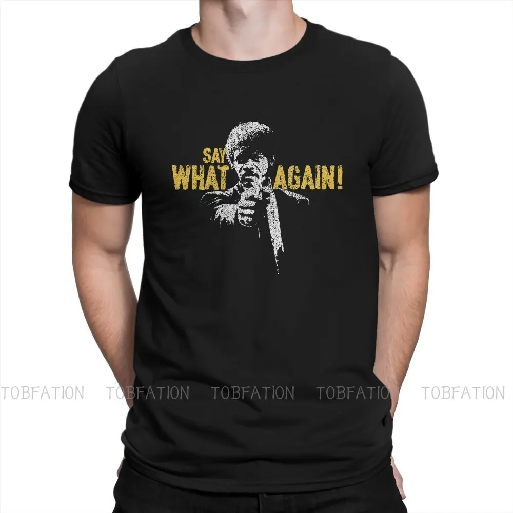 Pulp Fiction Movie Say What Again! - Jules Winnfield T Shirt Classic Punk High Quality Tshirt Oversized Crewneck Men Clothes