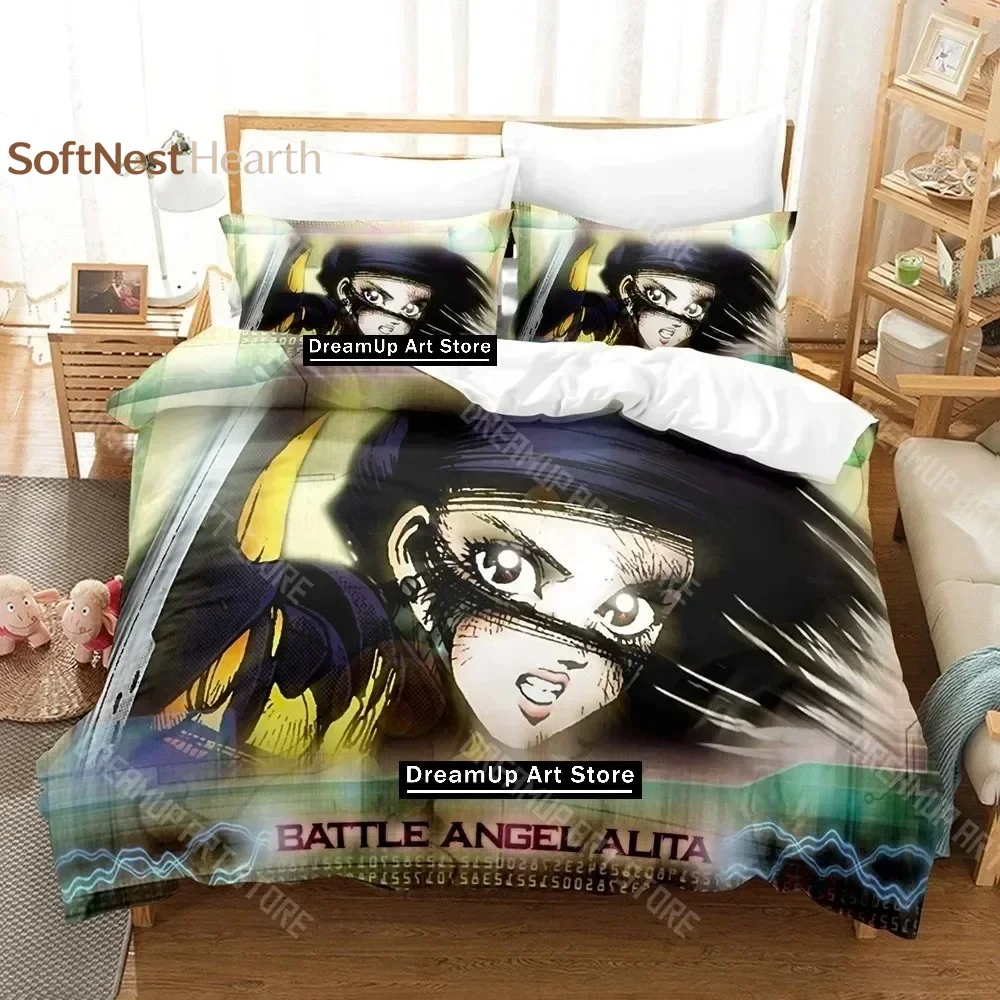 2026 3D Print Battle Angel Alita Bedding Set Single Twin Full Queen King Size Bed Set Adult Kid Bedroom Duvetcover Sets 3D Anime