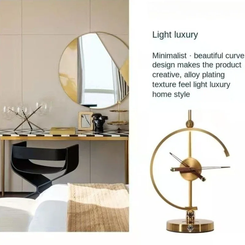 

Elegant Adjustable LED Nightstand Clock Wireless Charging Station Classic Style Bedside Table Decoration for Living Room