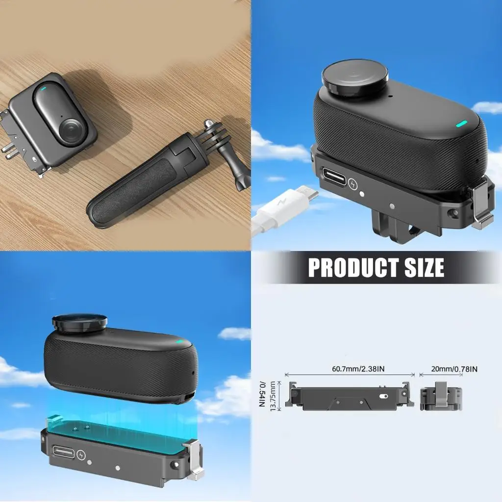 R53C Quick Release Charging Dock With 1/4 Screw Mount For Action Camera Lightweight Aluminum Alloy Base For Stable Accessories