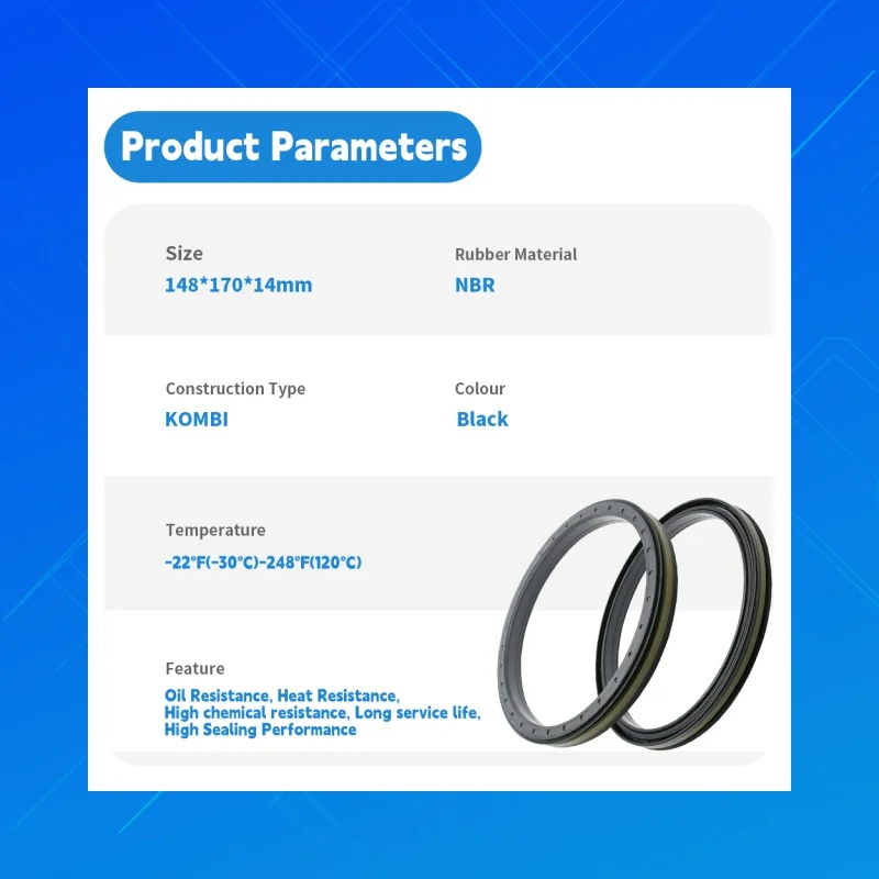 

DMHUI High-quality NBR Tractor Oil Seal 148x170x14mm, Hub Oil Seal Replacement for 12018740B