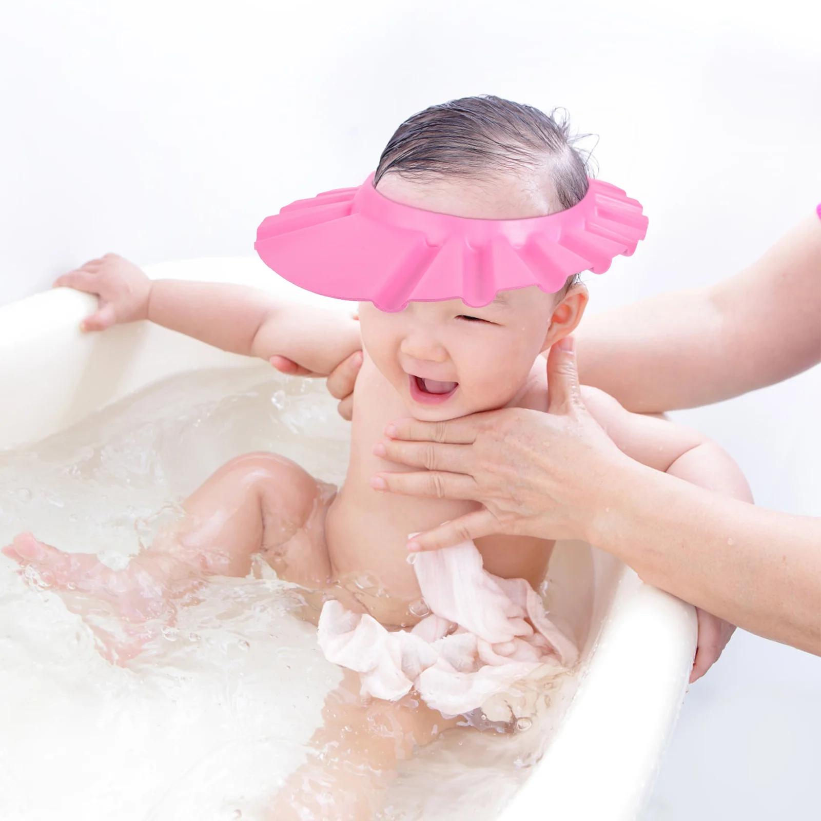 قطعتان من قبعة استحمام الطفل، درع غسيل شعر الأطفال الصغار، حاجب حمام قابل للتعديل للأطفال، مريح مقاوم للماء لحماية الأذن #2
