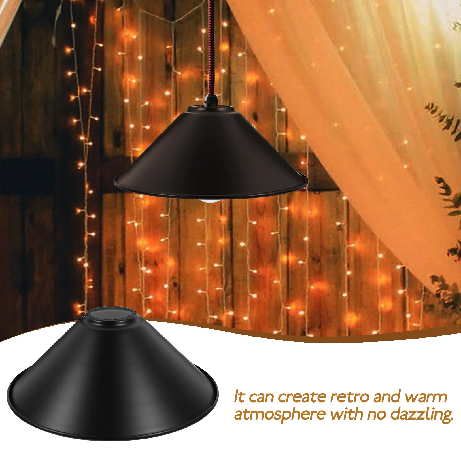 

Industrial Style Lampshade Iron Metal Vintage Chandelier Light Cover Retro Pendant Hanging Home Decor Durable Shade For Bar