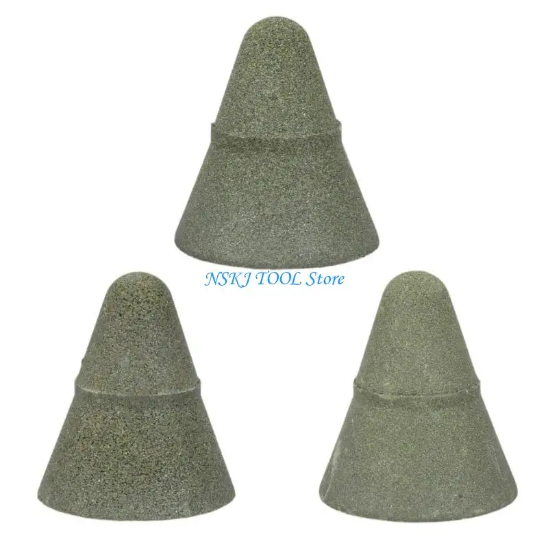 

L8RC 3Pcs 50 100 200 Grits Cone Diamond Polishing Wheel Stone Grinding Head