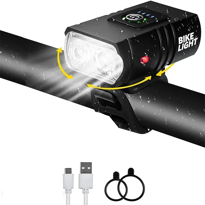 1000LM Bike Light Headlight T6 Bicycle Flashlight LED USB Rechargeable Torch Cycling Front Lamp High Beam Accessories