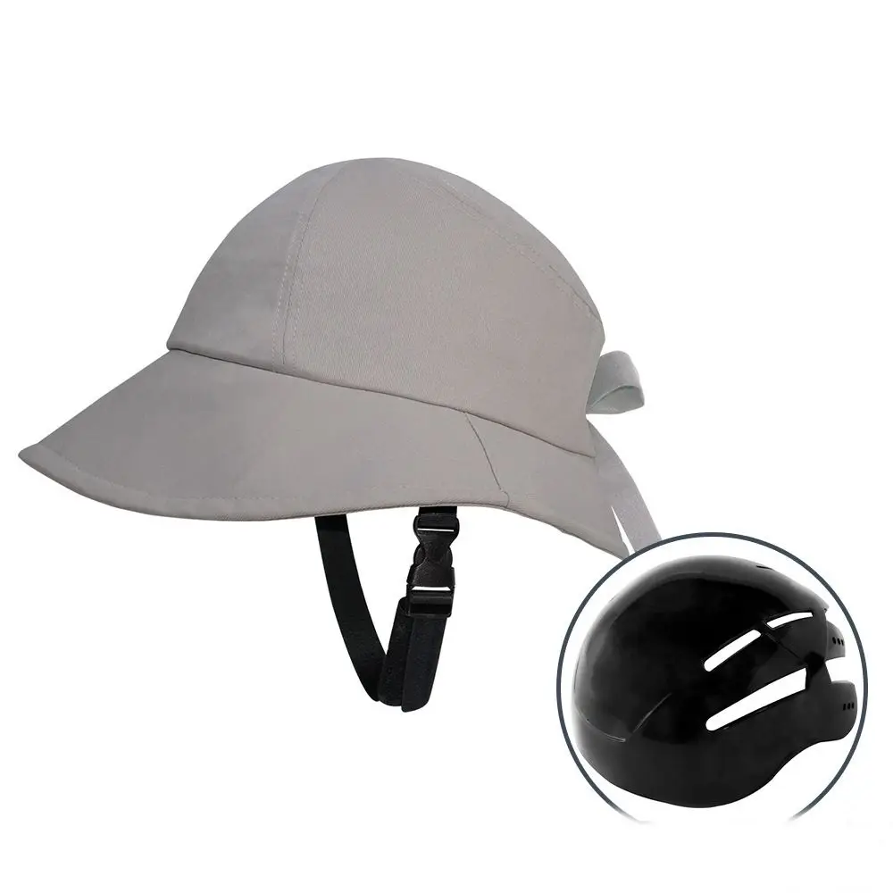 New Wide Brim Bicycle Helmet Breathable Solid Color Fishing Hat Anti-Collision Helmet Cap