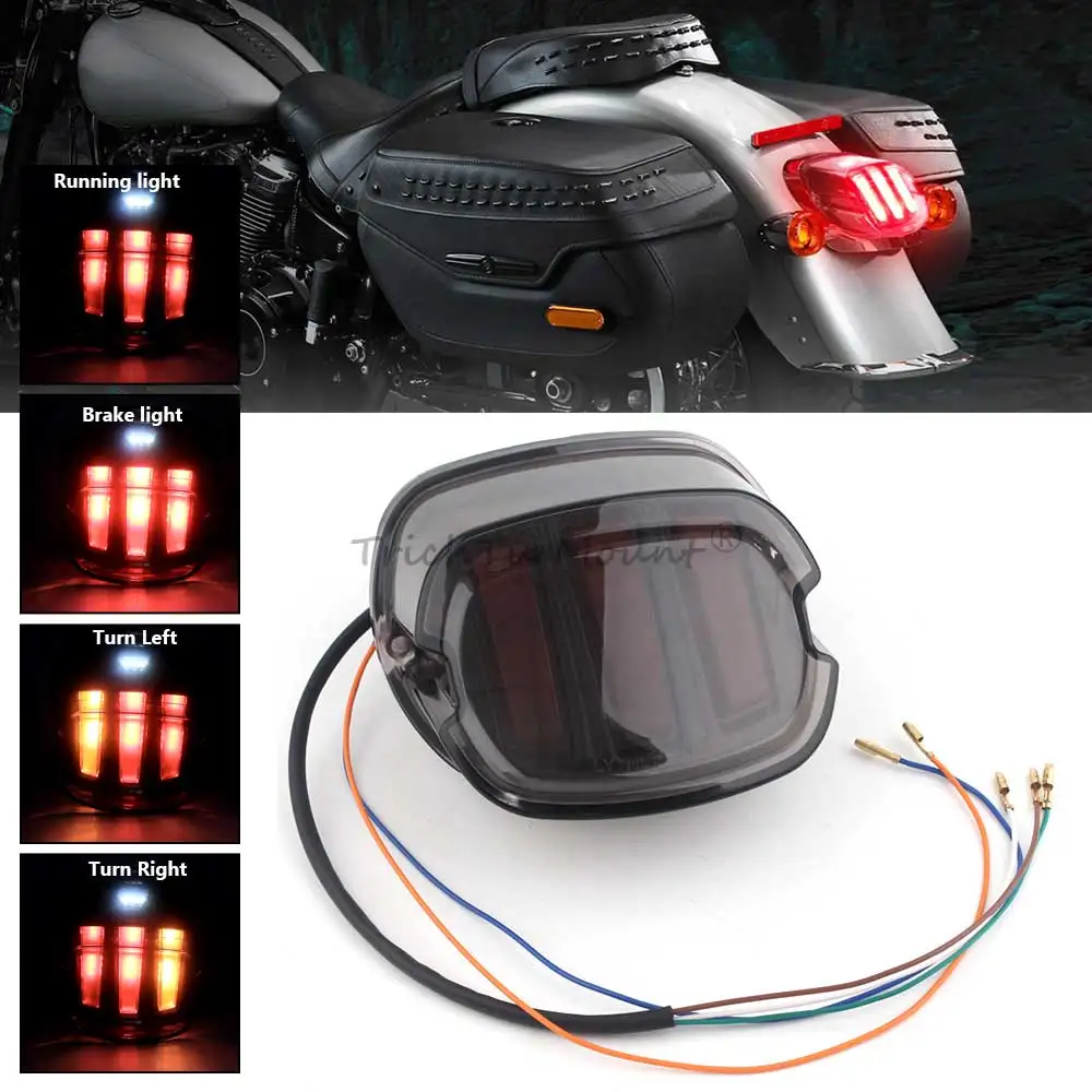 Motorcycle Smoke And Shatter Proof LED Tail Lights License Plate Lights Turn Signal Lights For Harley  '99-later XL/'99-'17 FXDL