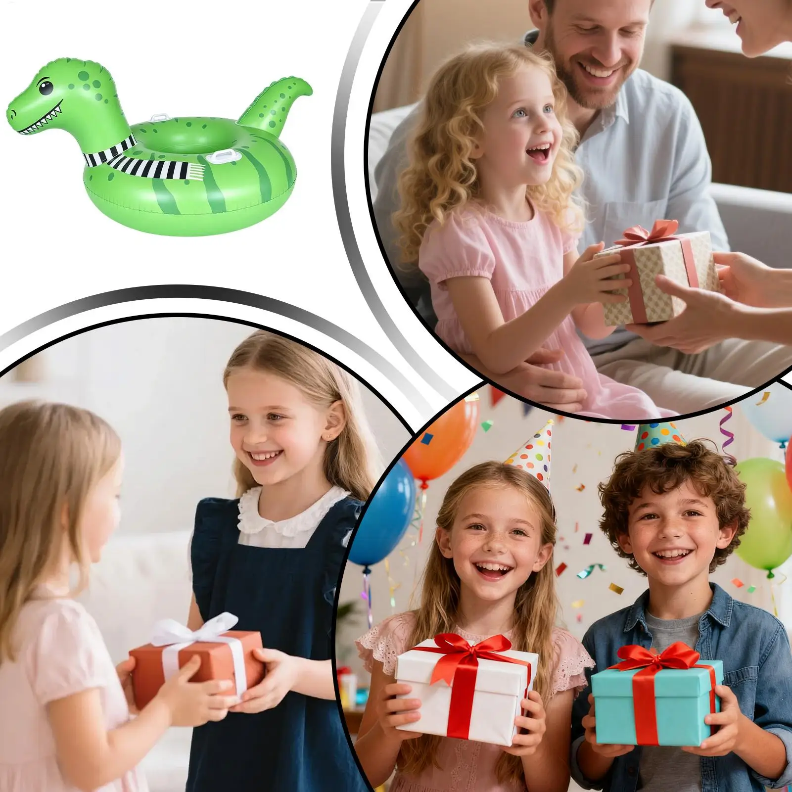 Snow Sled Dinosaur Cartoon Inflatable Sledding With Handles Inflatable Snow Tube For Kids Adults Boys Girls Family Activities