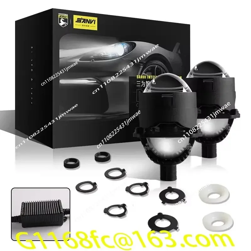 Universal 3 Inch Dual Light Emitting Diode Lens 200W H4 High/Low Beam of   Headlight Bulb 6000K Projector  Car Motorcycle Chip