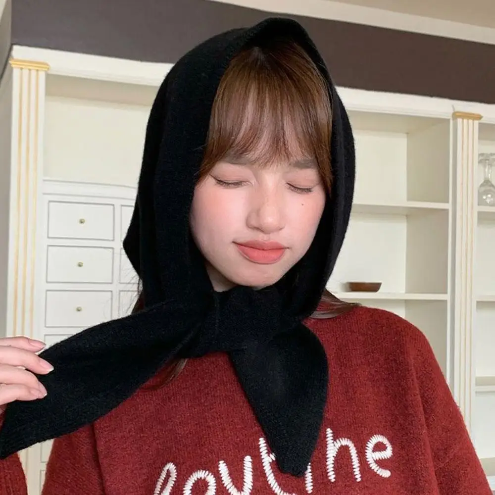 1pc Wol Koreaanse Stijl Gebreide Driehoekige Sjaal Vrouwen Winter Warme Hoofddoek Sjaal Multifunctionele Halsdoek Wrap Bandana