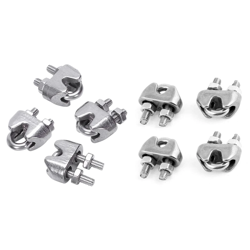 16 Pcs Stainless Steel Wire Rope Cable Clamp Fastener, 12Pcs 2Mm & 4Pcs 4Mm